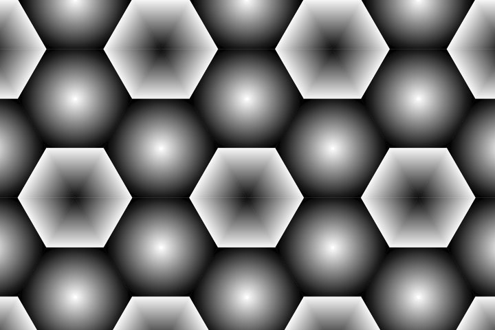 Hexagonal Grid Circular Gradient Ring Alternating