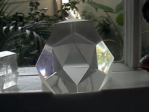 crystal truncated tetrahedron with virtual icosahedron