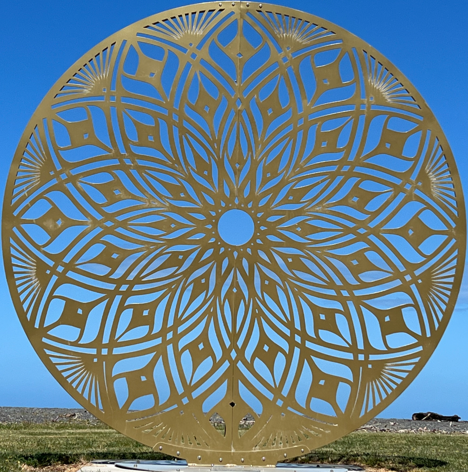 Napier NZ boardwalk art with overlapping complementary spirals