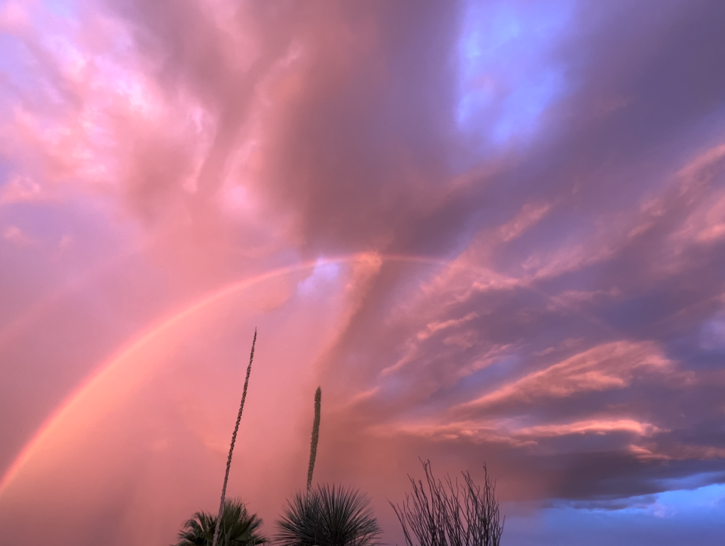 desert sunset rainbow