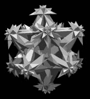 1 frame (a 3D cross-sectional "slice" through) a 4D Star Polytope animation by Russell Towle: 5-52-3V
