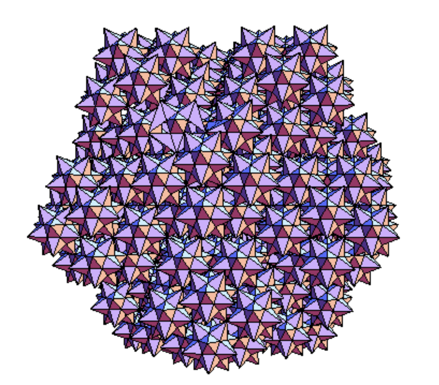 Math Monday: fractal polyhedra cluster (small-stellated dodecahedra)
