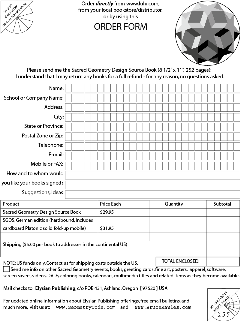 Sacred Geometry Design Sourcebook - Printable Order Form gif